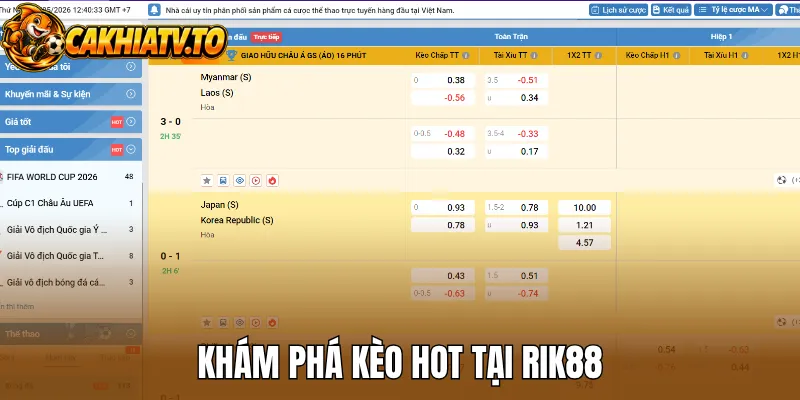 Khám phá kèo hot tại Rik88