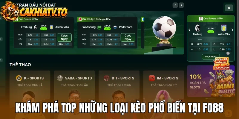Khám phá top những loại kèo phổ biến tại Fo88